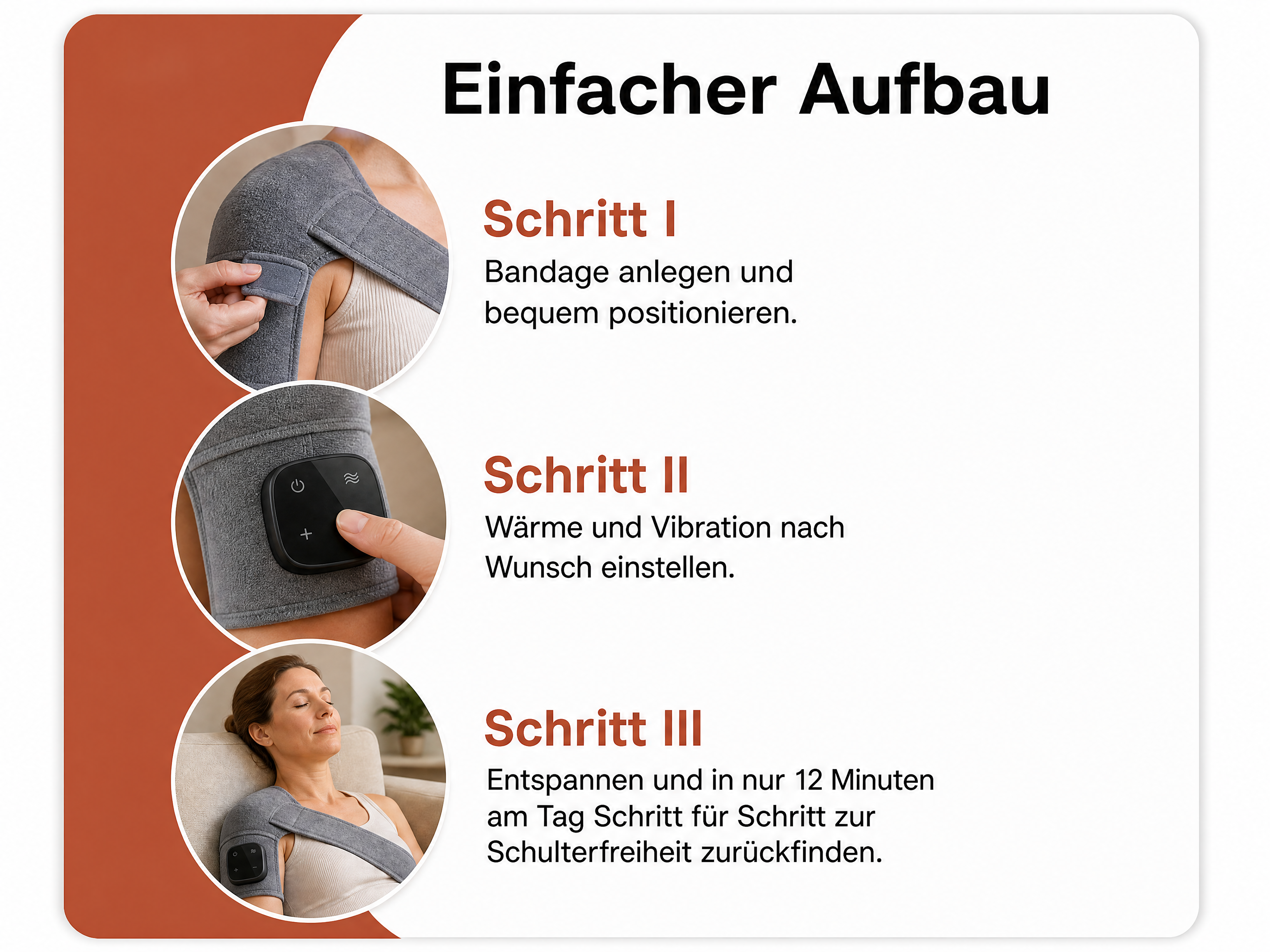 Reliora 3-in-1 Schultermassager – Wärme, Vibration & Kompression